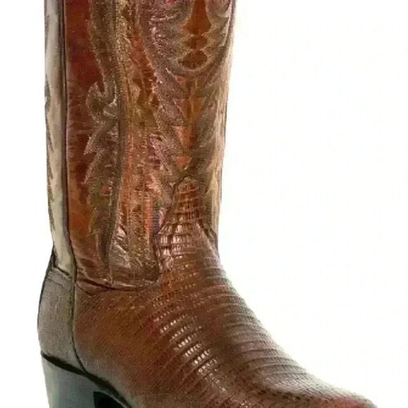 Dan Post Mens Brown Antique Tan Têju Lizard Skin Raleigh Cowboy Boots 8.5 D - Picture 13 of 16